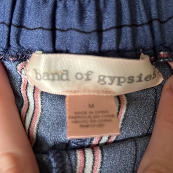 Blue band of gypsies palazzo pants wide leg with pockets, size M - Picture 2 of 4